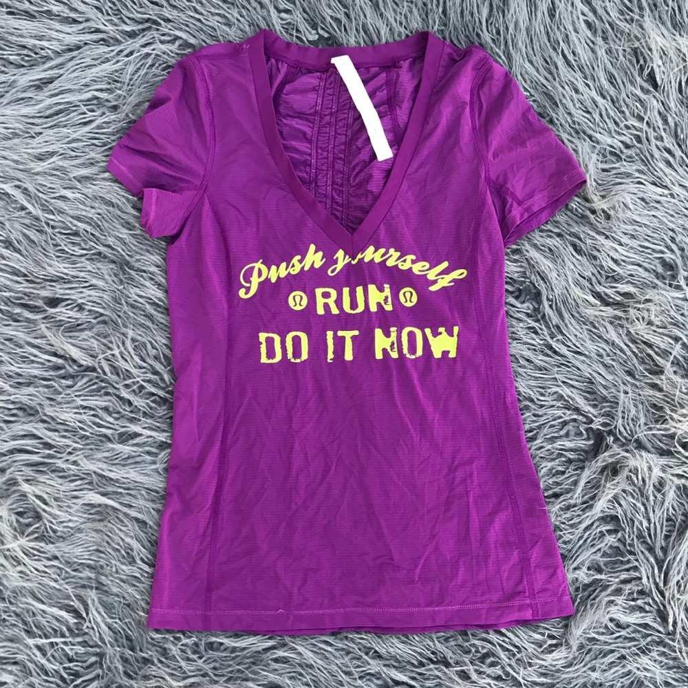 Lululemon Purple Athletic V Neck Top Size 4